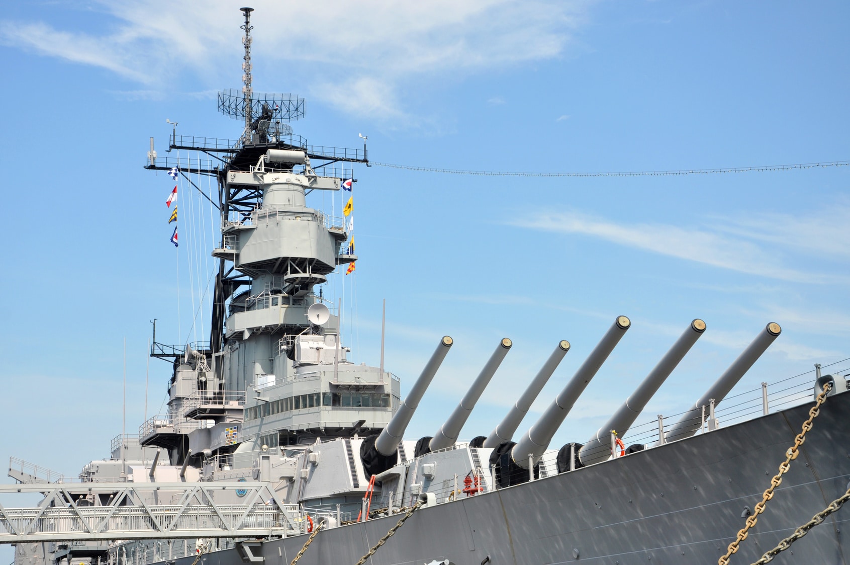 USS Wisconsin Battleship (BB-64) in Norfolk, Virginia, USA for ex-Forrestal Scrapping